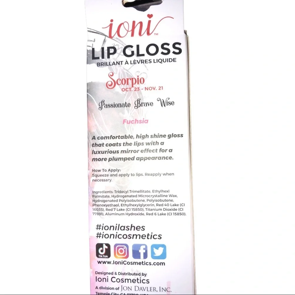 2 High shine lip gloss in sheer fuchsia, Melon,‎ Fuchsia, sheer red, Warm nude